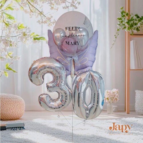 Arreglo de globo con helio personalizado