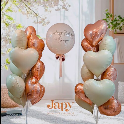 Arreglo de globo con helio