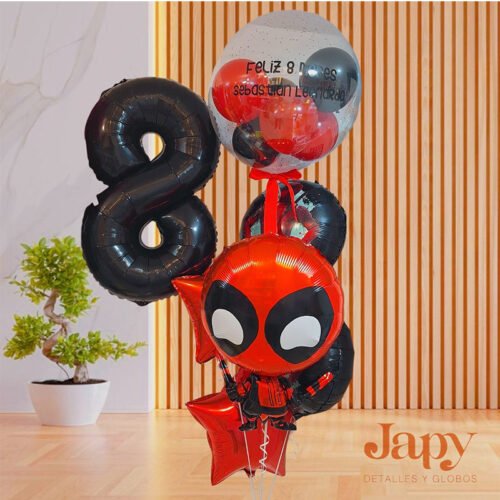 Arreglo de globo con helio personalizados de personaje