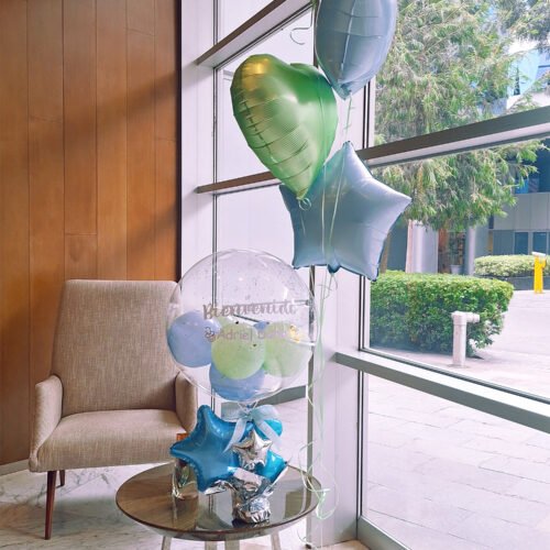 Arreglo de mesa + globo con helio