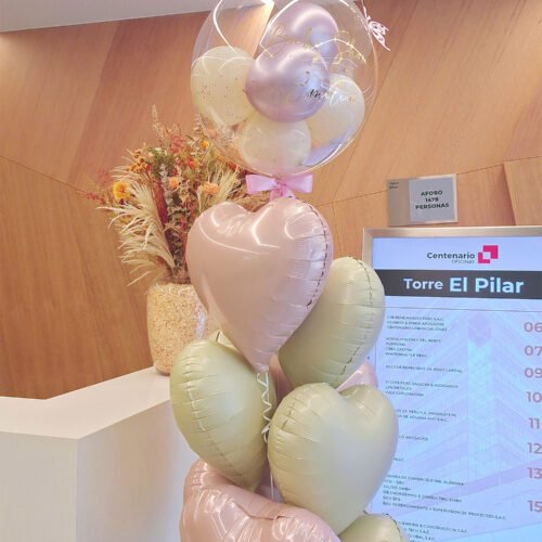 Arreglo de globos con helio personalizados